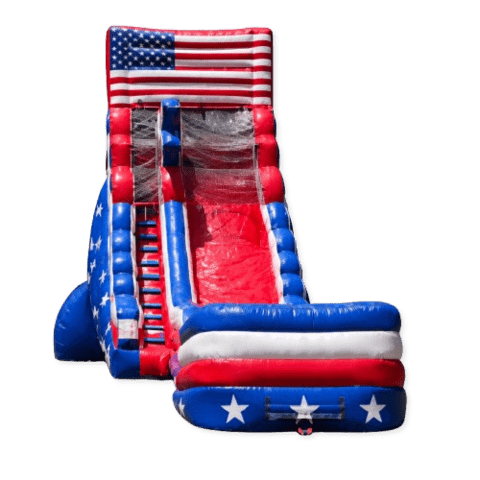 22 ft Patriotic double-lane water slide rental in Conroe TX