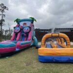 Kids at a sports-themed bounce house rental in Montgomery County